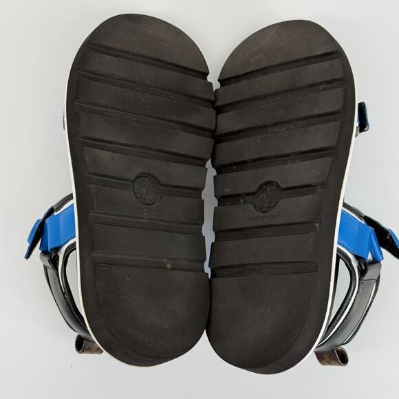 Louis Vuitton Pool Pillow Strap Sandals Blue Designer Rare Leather US 8.5 39 - Picture 10 of 15